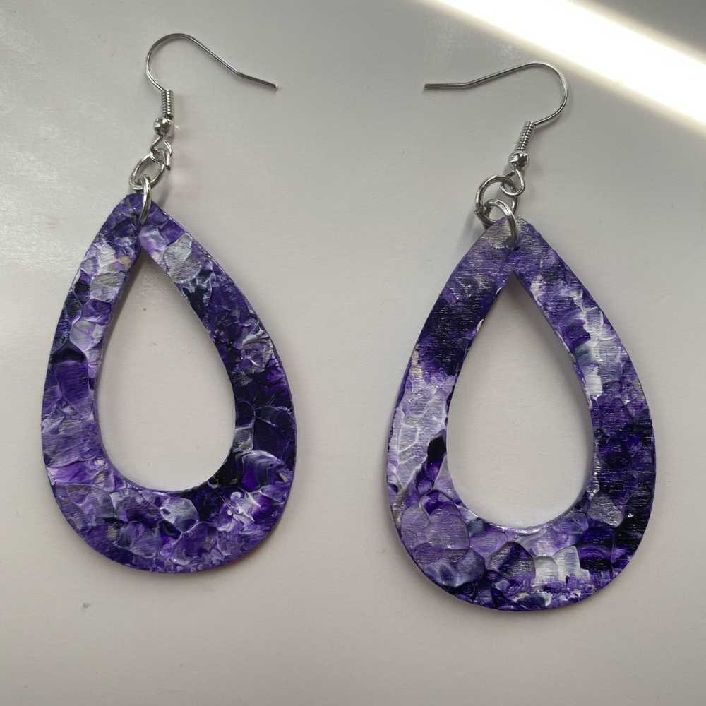 Hand painted one of a kind earrings